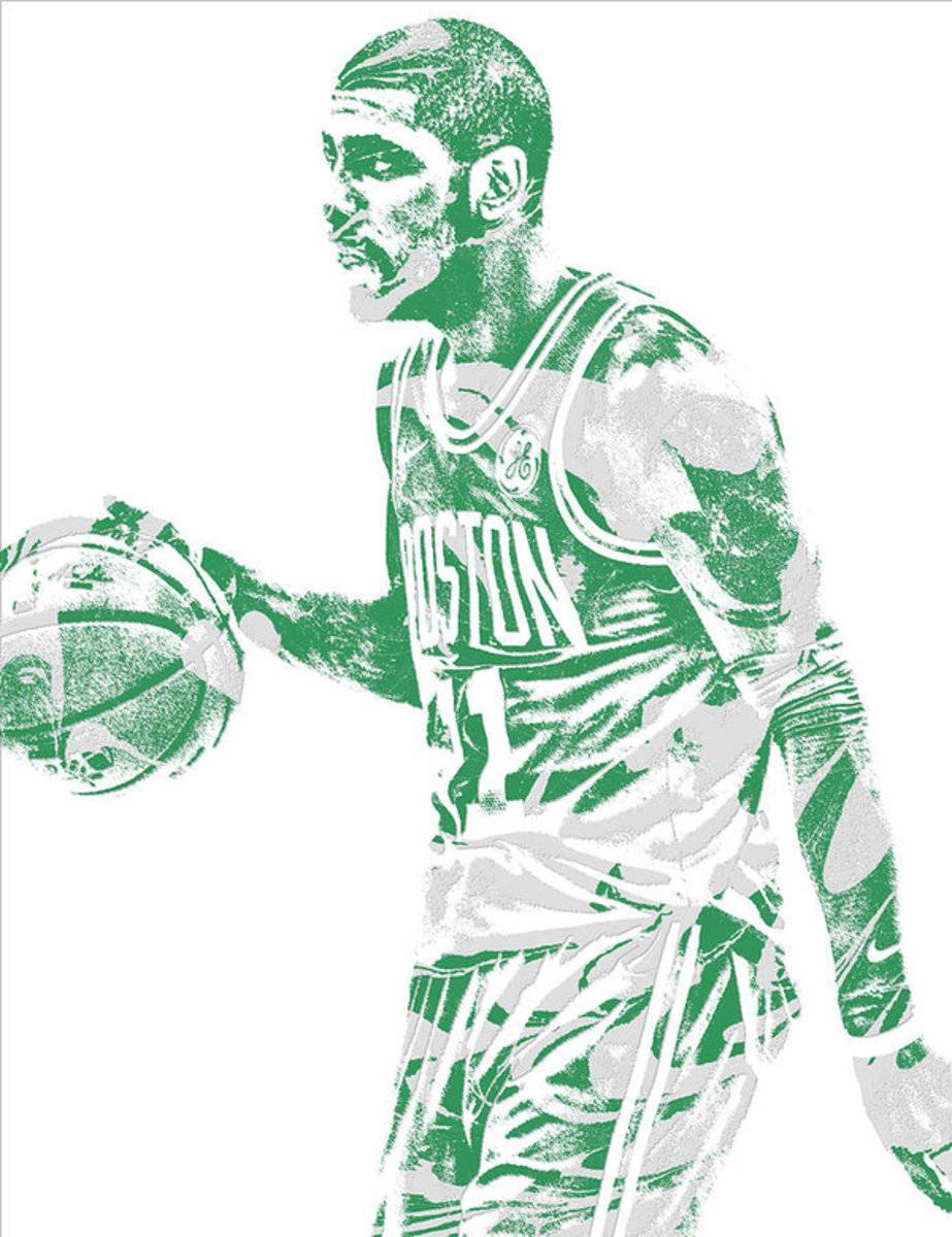 Kyrie Irving Boston Celtics Pixel Art 40 - Poster | Canvas Wall Art Print
