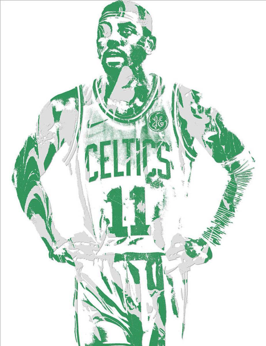 Kyrie Irving Boston Celtics Pixel Art 8 - Poster | Canvas Wall Art Print