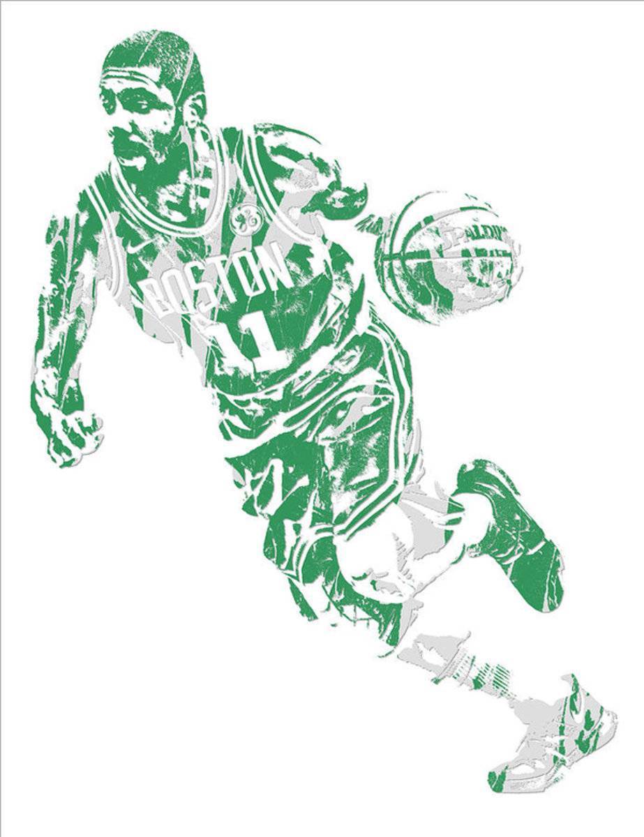 Kyrie Irving Boston Celtics Pixel Art 9 - Poster | Canvas Wall Art Print