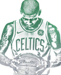Kyrie Irving Boston Celtics Water Color Pixel Art 30 - Poster | Canvas Wall Art Print