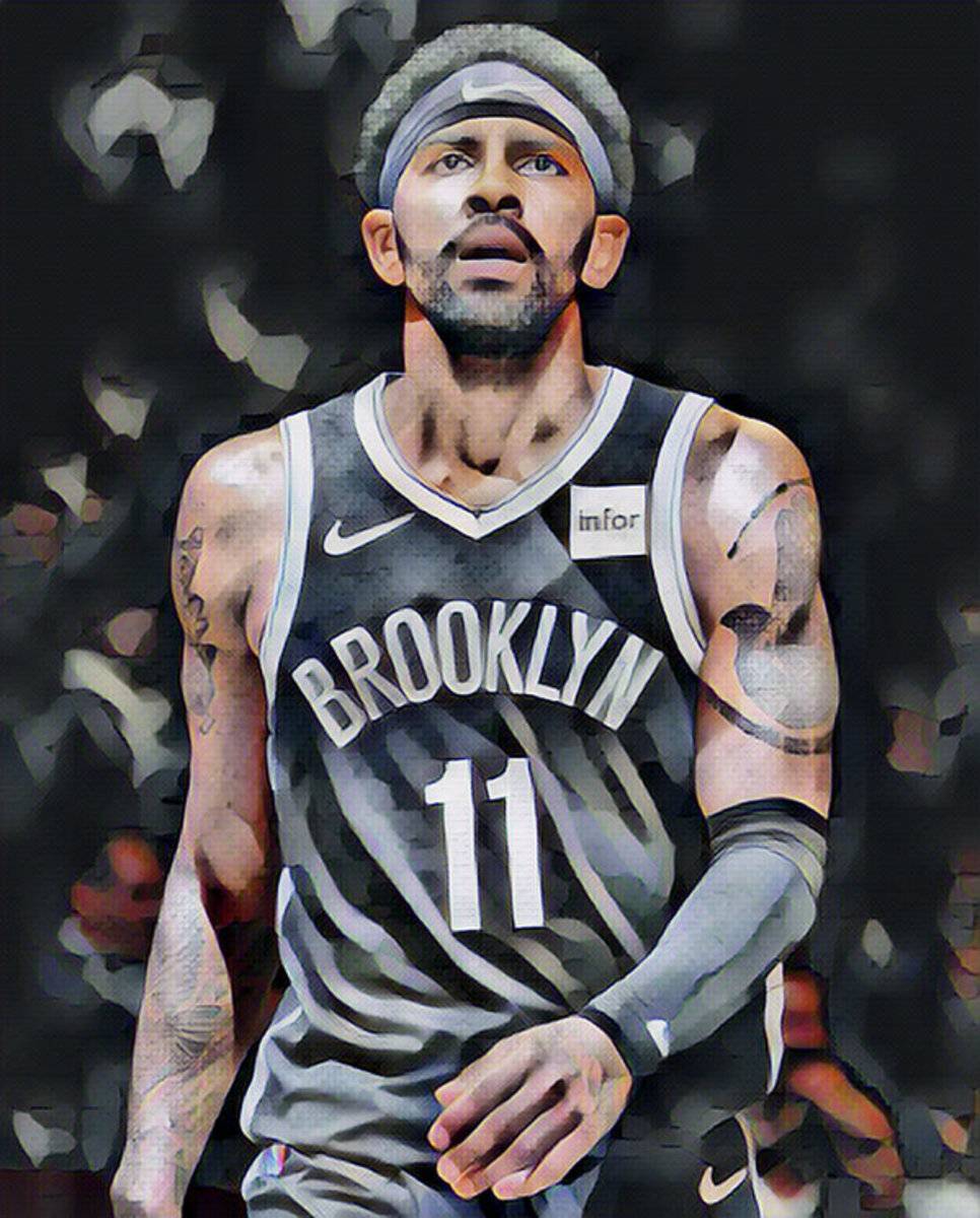 Kyrie Irving Brooklyn Nets Abstract Art 2 - Poster | Canvas Wall Art Print