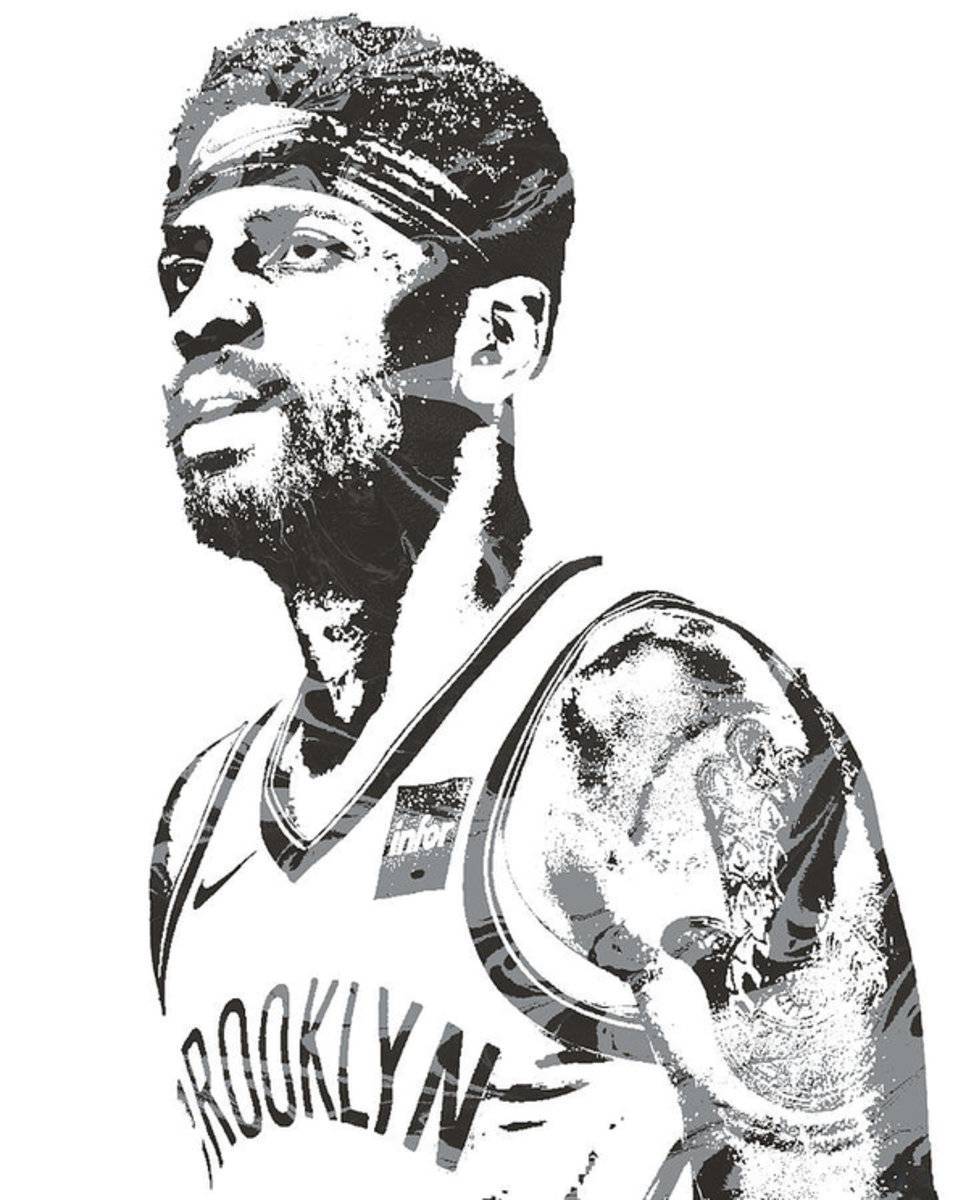 Kyrie Irving Brooklyn Nets Pixel Art 10 - Poster | Canvas Wall Art Print