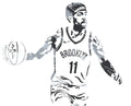Kyrie Irving Brooklyn Nets Watercolor Strokes Pixel Art 1 - Poster | Canvas Wall Art Print