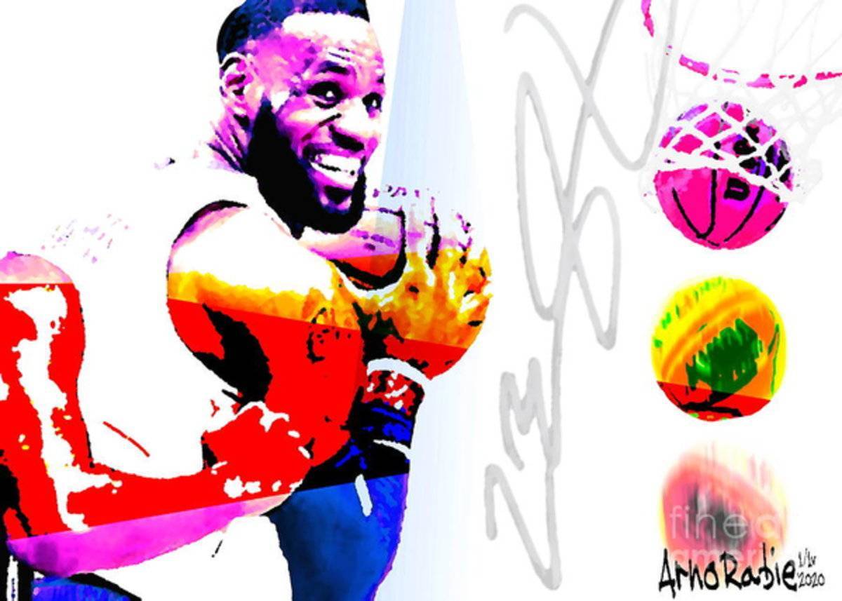 Labron James Crafty Smile White - Poster | Canvas Wall Art Print