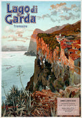 Lago Di Garda Lake Garda Vintage - Poster | Canvas Wall Art Print