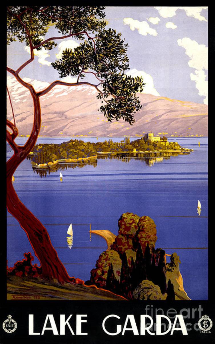 Lake Garda Vintage Restored - Poster | Canvas Wall Art Print