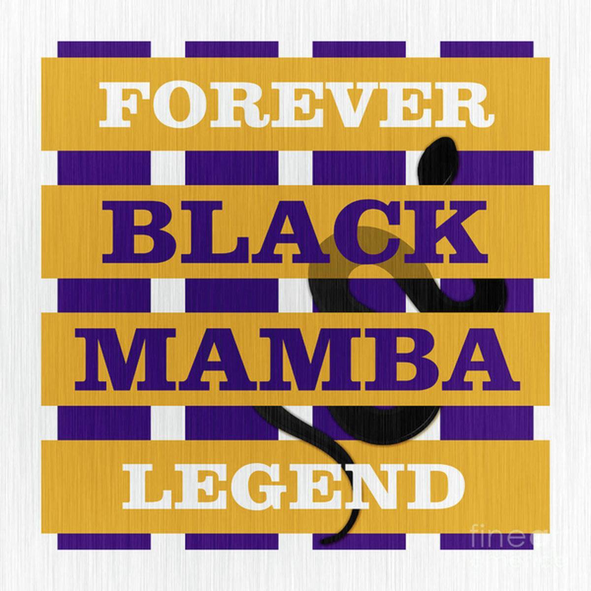 Lakers Kobe Bryant Black Mamba Forever Legend 1 - Poster | Canvas Wall Art Print