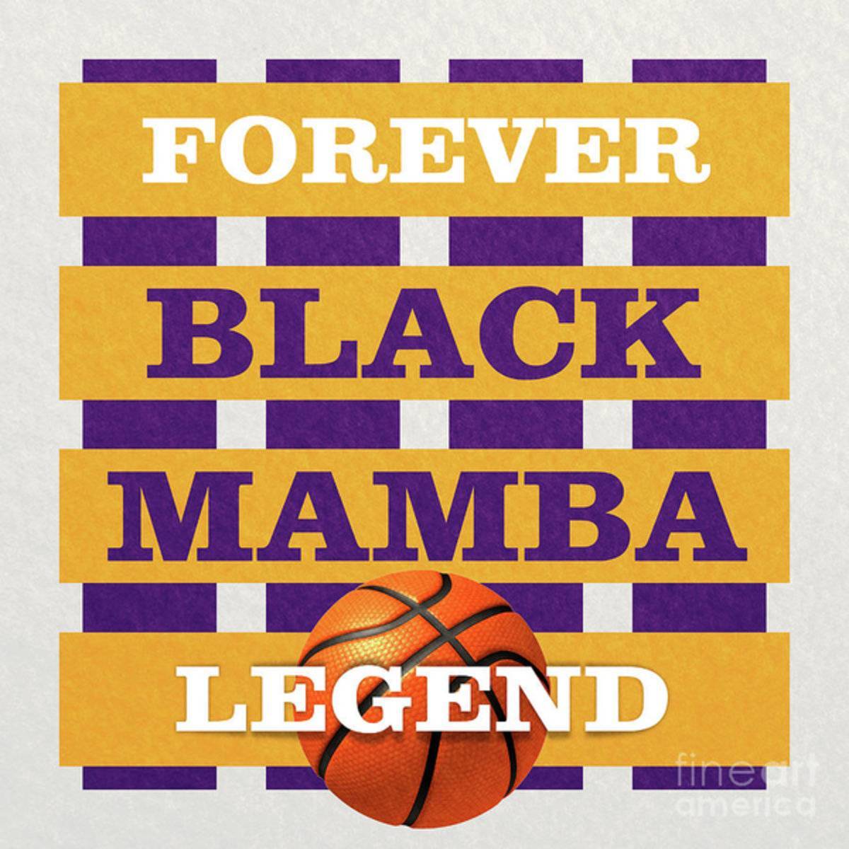 Lakers Kobe Bryant Black Mamba Forever Legend 2 - Poster | Canvas Wall Art Print