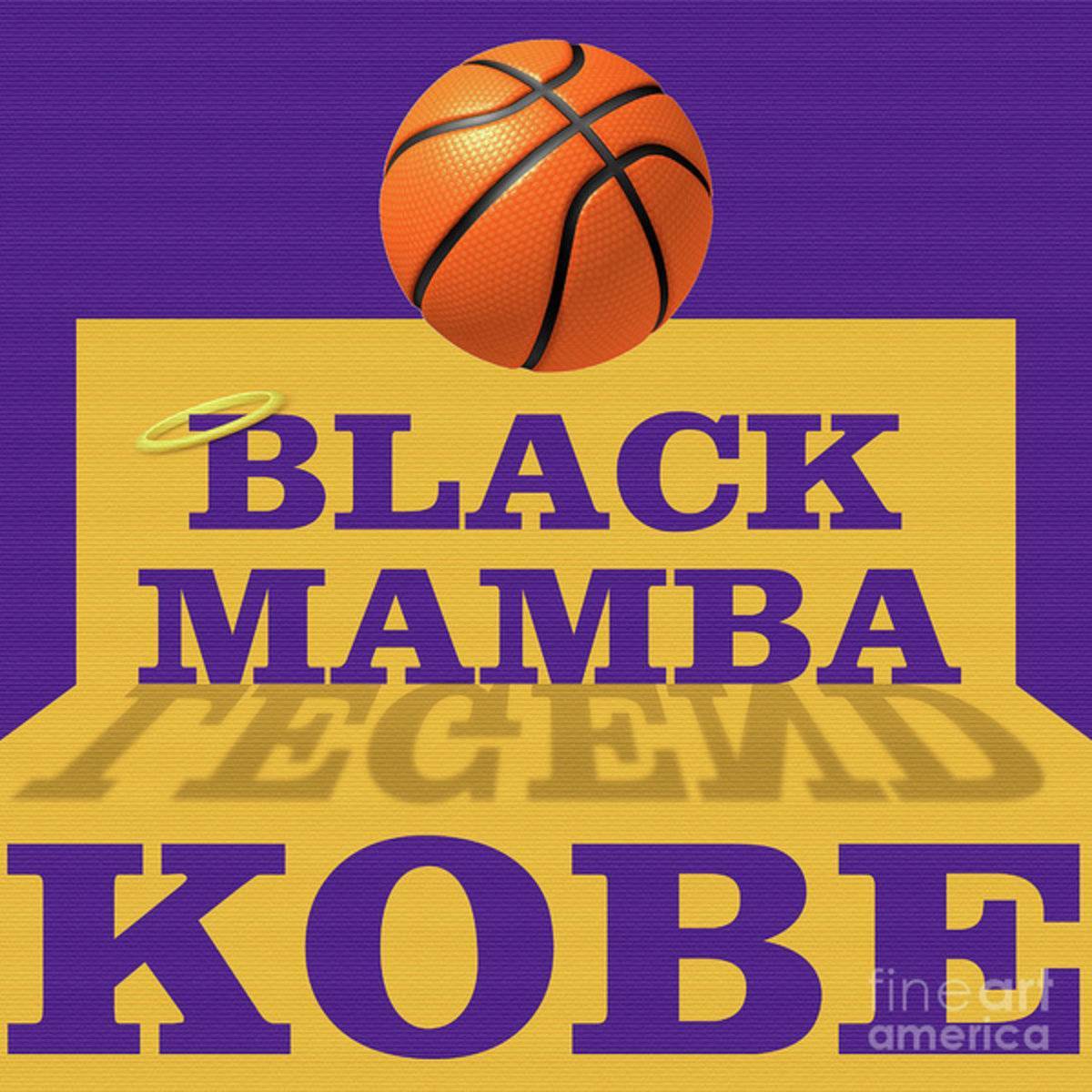 Lakers Kobe Bryant Black Mamba Forever Legend 5 - Poster | Canvas Wall Art Print