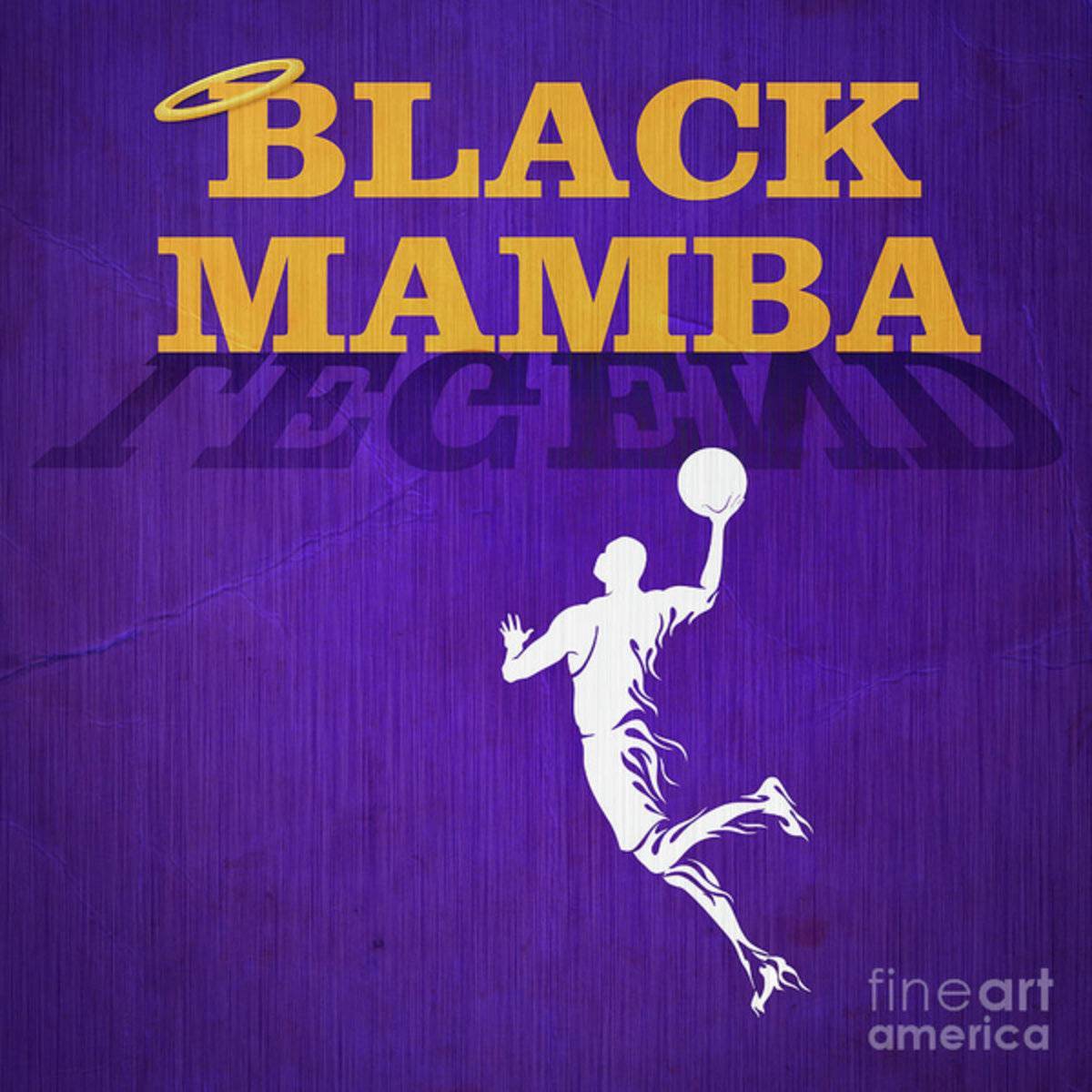 Lakers Kobe Bryant Black Mamba Forever Legend 6 - Poster | Canvas Wall Art Print
