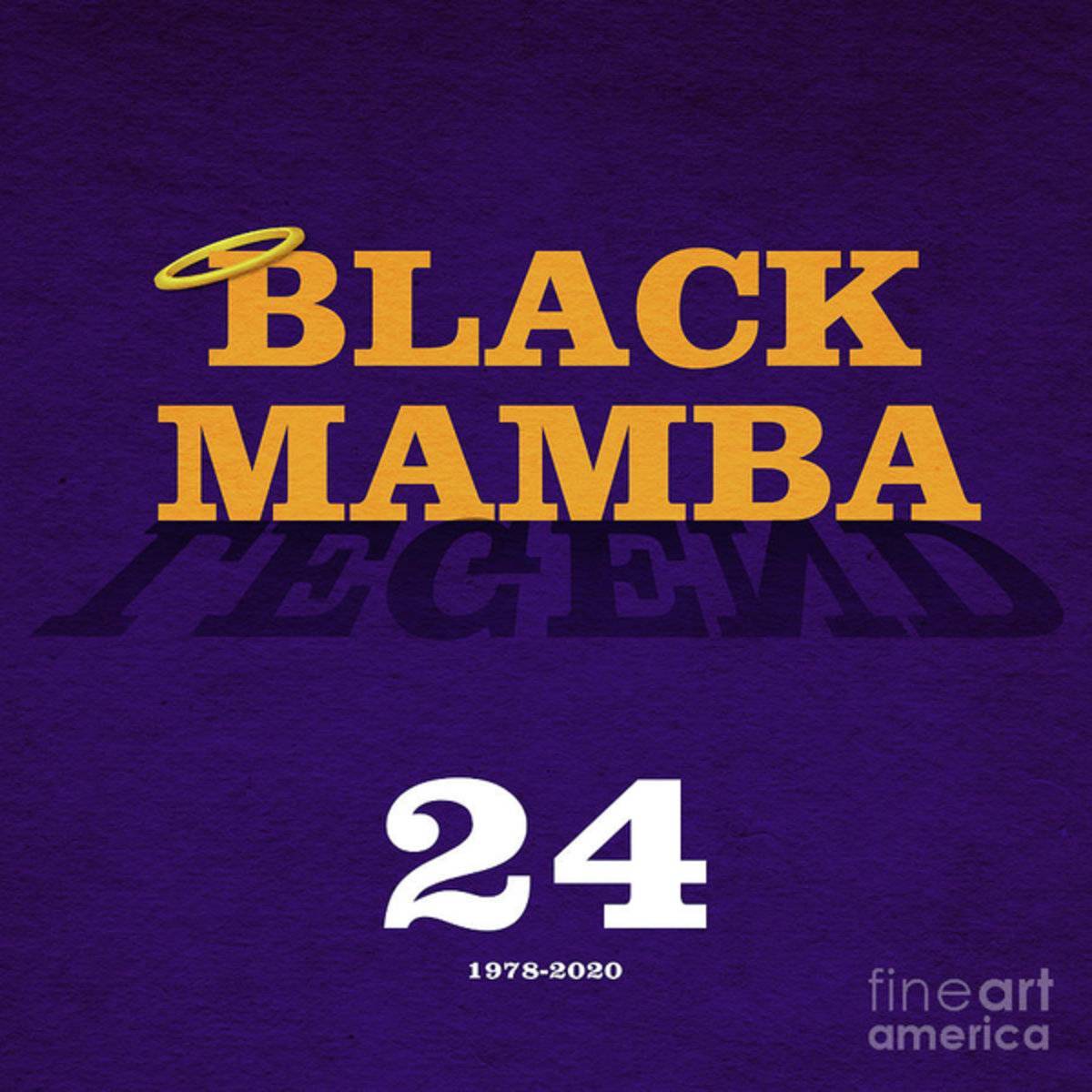 Lakers Kobe Bryant Black Mamba Forever Legend 8 - Poster | Canvas Wall Art Print