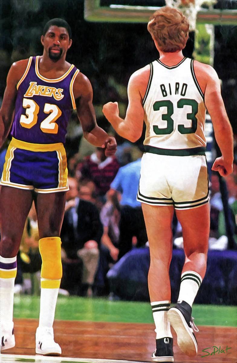 Larry Bird And Magic Johnson - Poster | Canvas Wall Art Print