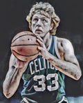Larry Bird Boston Celtics Abstract Art 1 - Poster | Canvas Wall Art Print