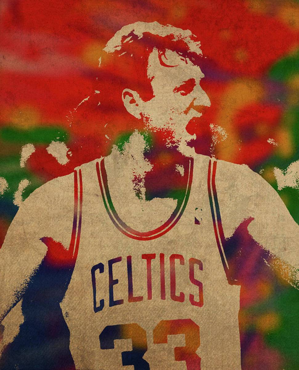 Larry Bird Watercolor Portrait - Poster | Canvas Wall Art Print