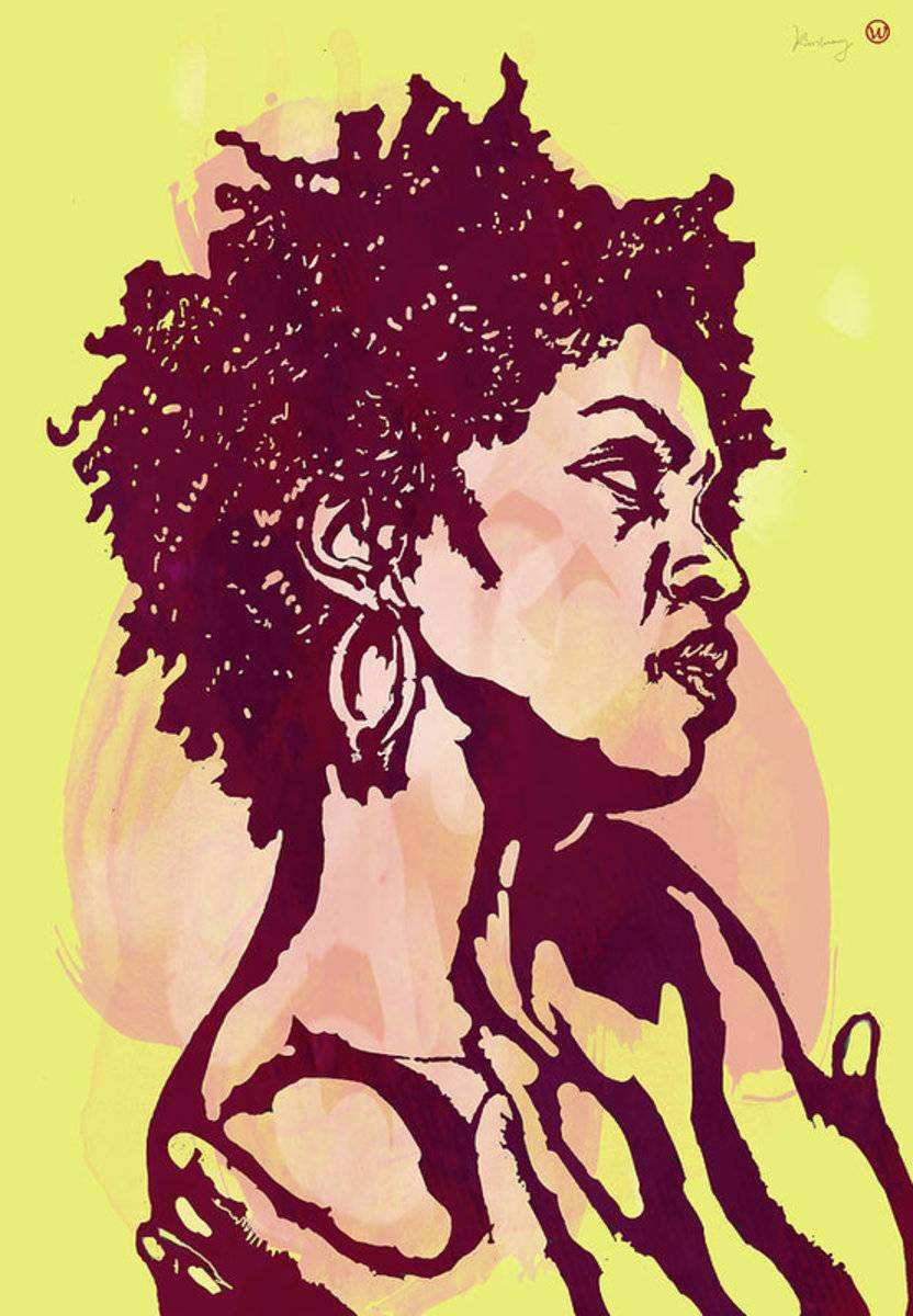 Lauryn Hill B W - Modern Colour Etching Art - Rapper - Poster | Canvas Wall Art Print