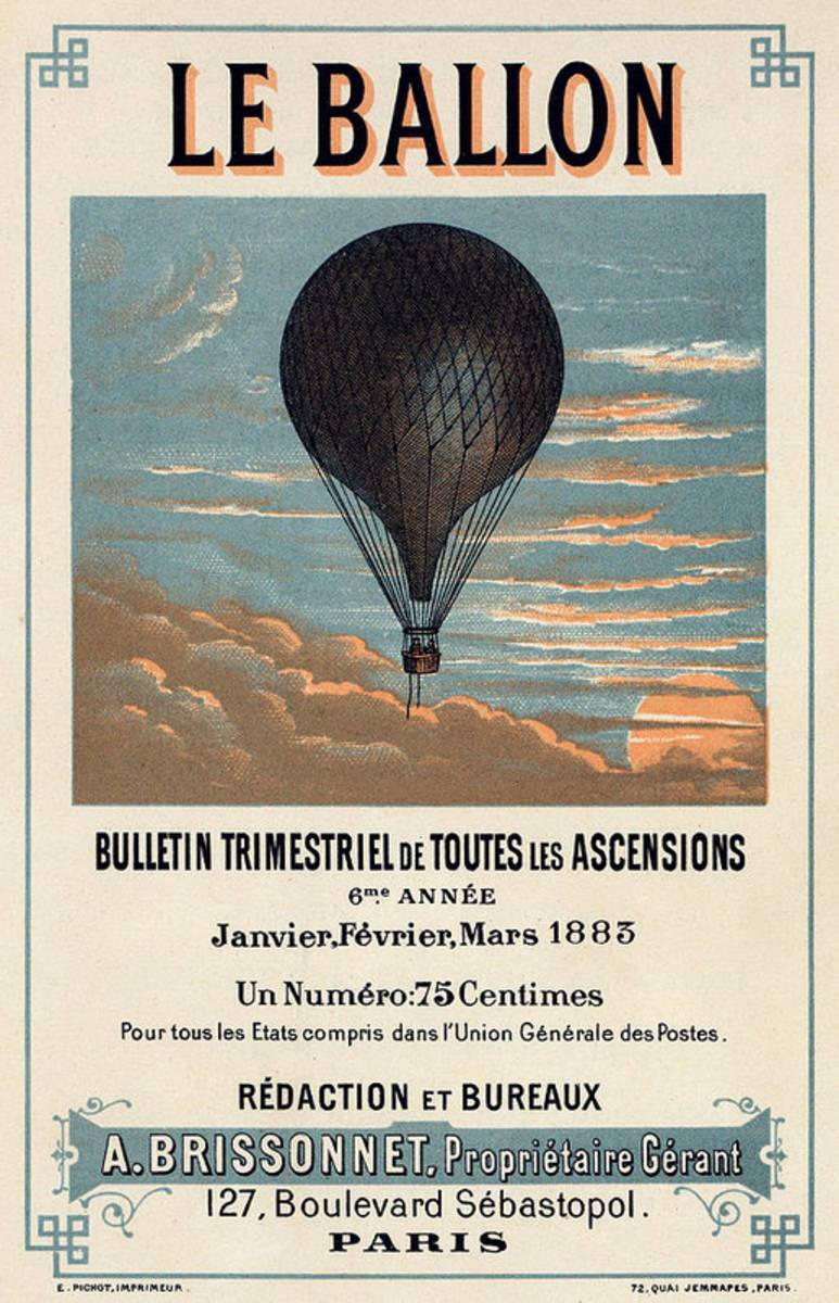Le Ballon Advertising For French Aeronautical Journal - Poster | Canvas Wall Art Print