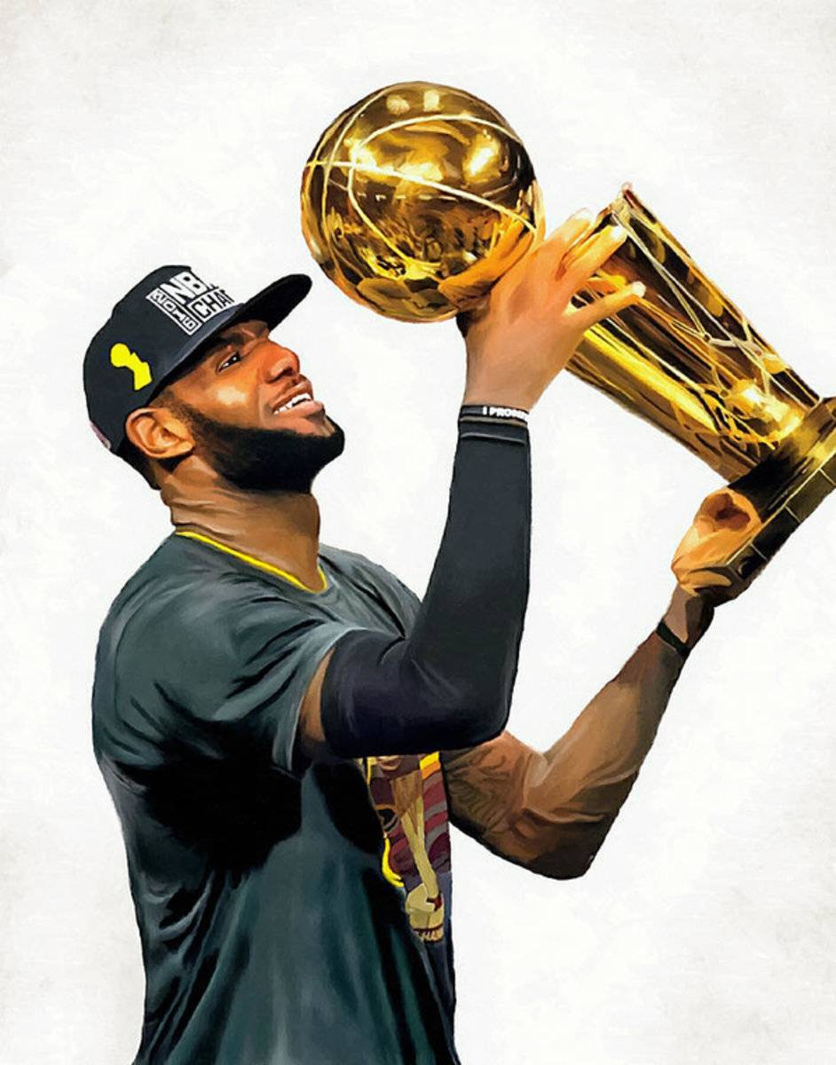 Lebron James Cleveland Cavaliers Champions Portrait Painting - Poster | Canvas Wall Art Print