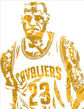 Lebron James Cleveland Cavaliers Pixel Art 10 - Poster | Canvas Wall Art Print