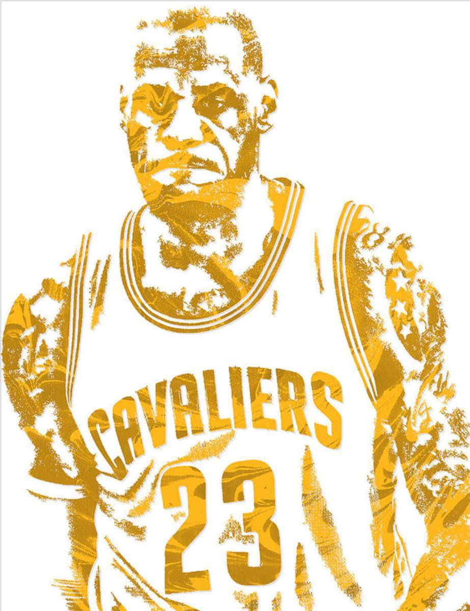 Lebron James Cleveland Cavaliers Pixel Art 10 - Poster | Canvas Wall Art Print