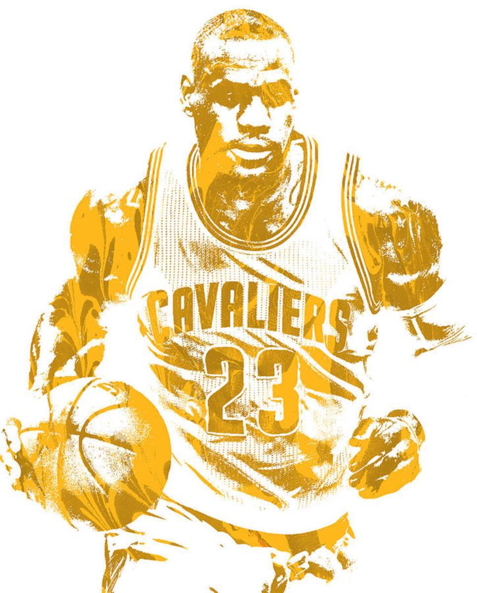Lebron James Cleveland Cavaliers Pixel Art 200 - Poster | Canvas Wall Art Print