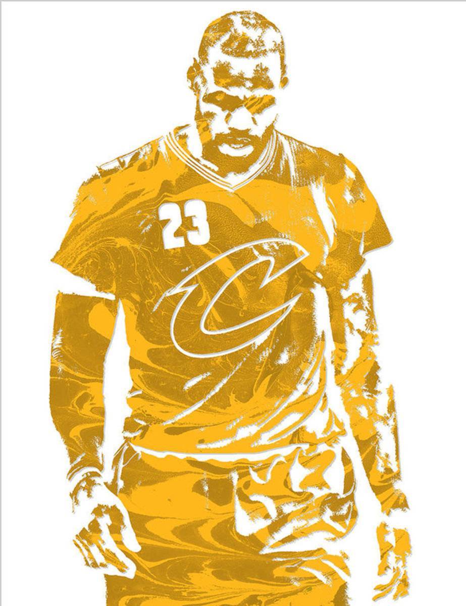 Lebron James Cleveland Cavaliers Pixel Art 21 - Poster | Canvas Wall Art Print