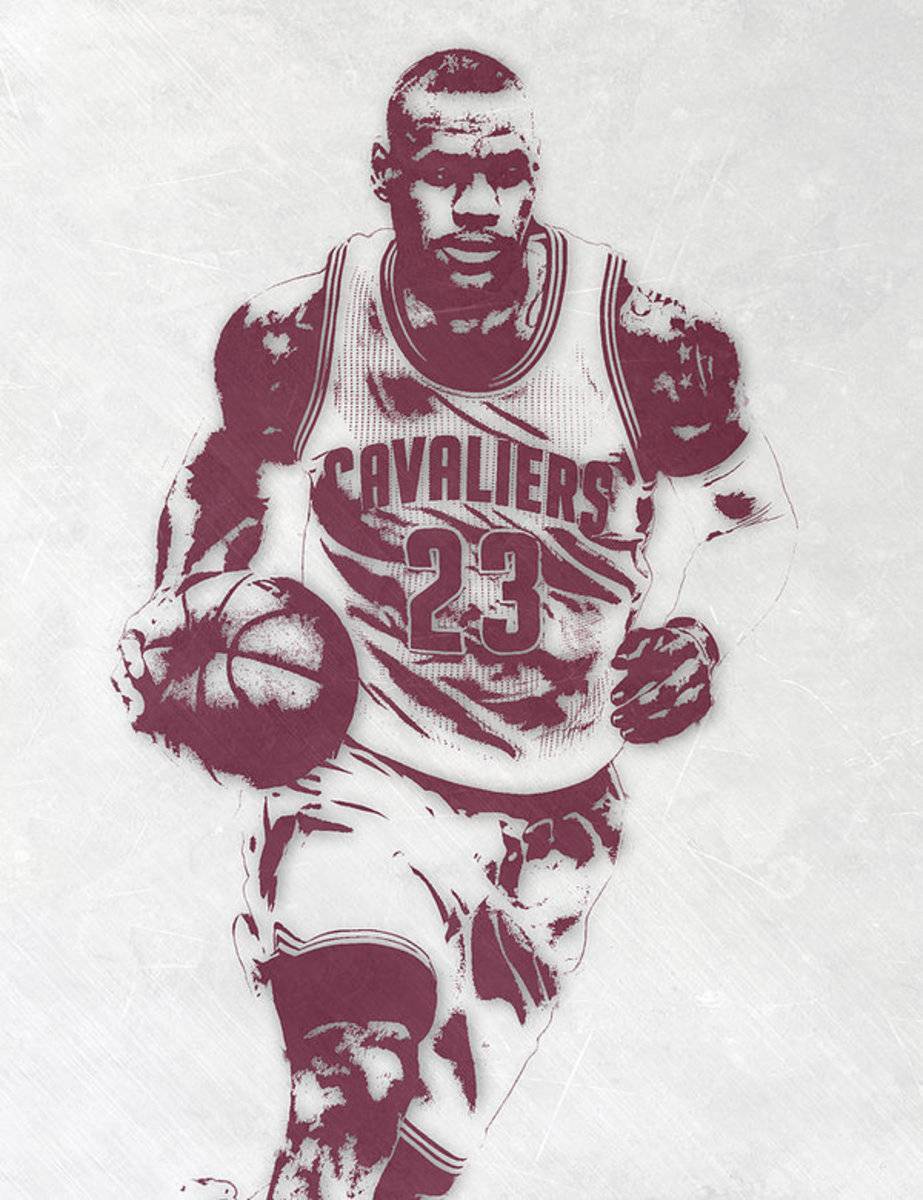 Lebron James Cleveland Cavaliers Pixel Art 4 - Poster | Canvas Wall Art Print
