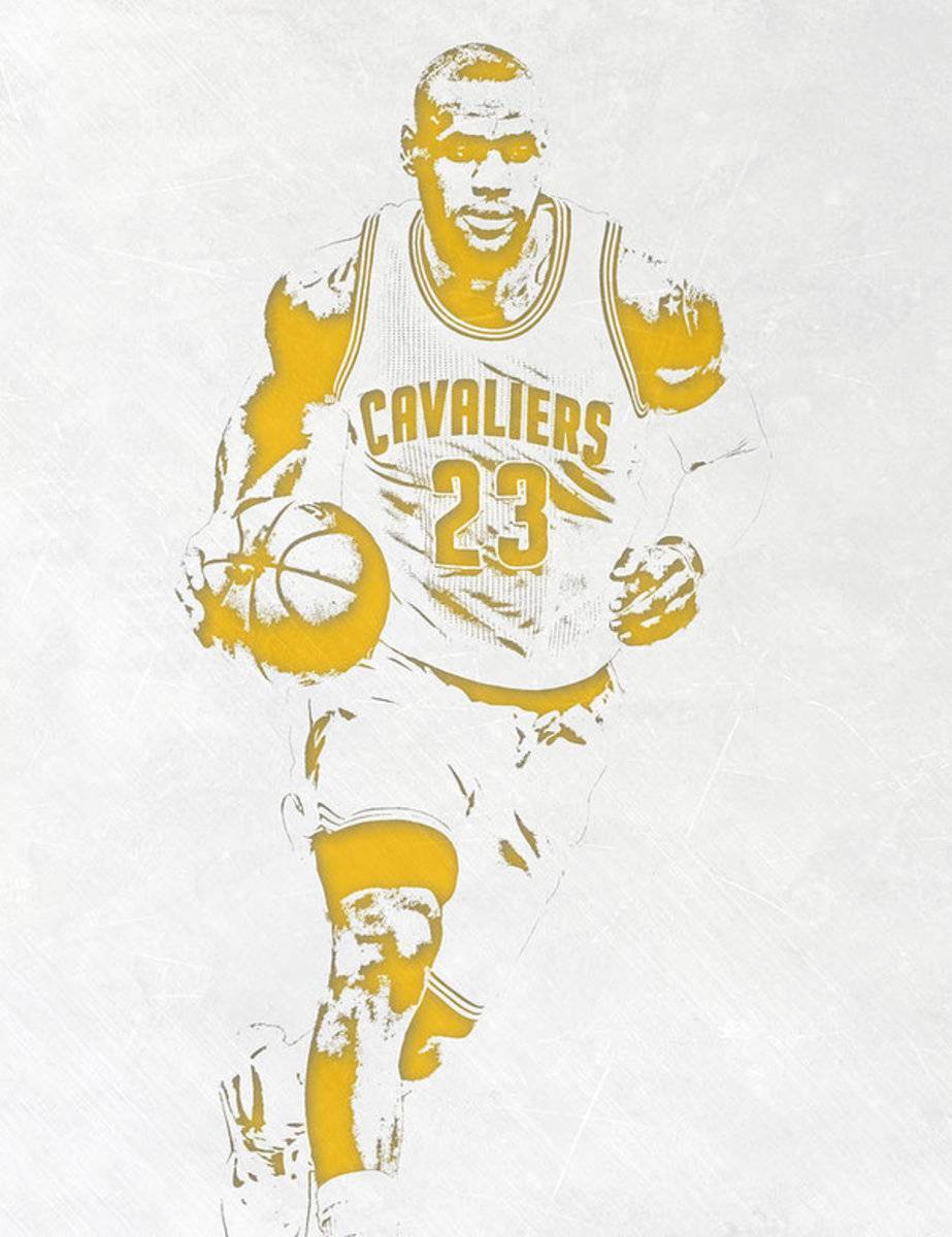 Lebron James Cleveland Cavaliers Pixel Art 5 - Poster | Canvas Wall Art Print