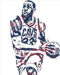 Lebron James Cleveland Cavaliers Pixel Art 50 - Poster | Canvas Wall Art Print