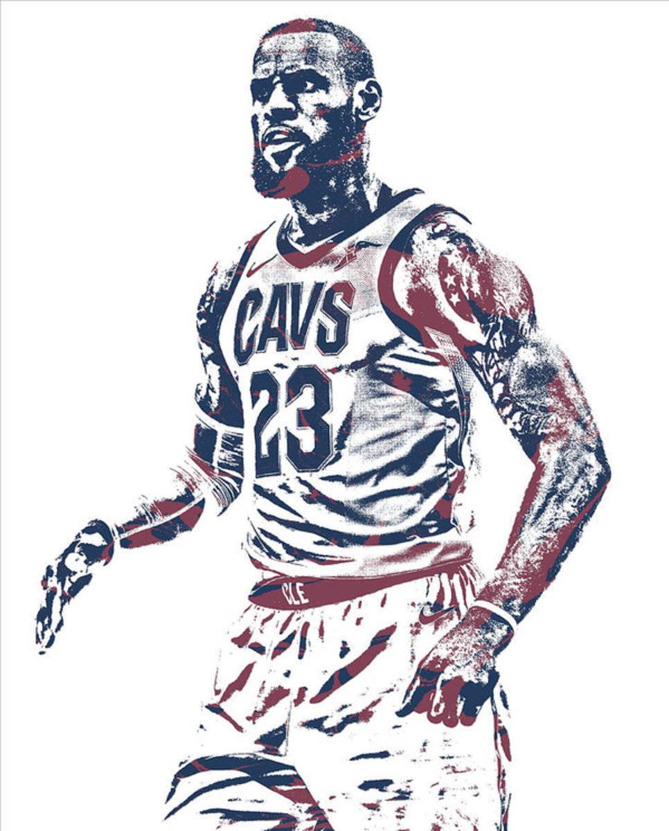 Lebron James Cleveland Cavaliers Pixel Art 51 - Poster | Canvas Wall Art Print
