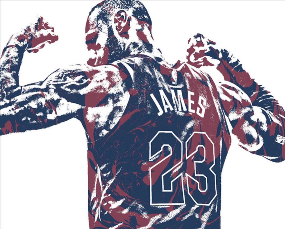 Lebron James Cleveland Cavaliers Pixel Art 53 - Poster | Canvas Wall Art Print