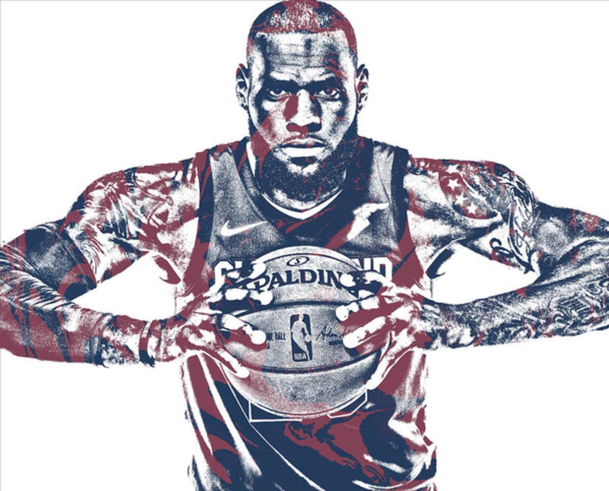 Lebron James Cleveland Cavaliers Pixel Art 54 - Poster | Canvas Wall Art Print