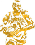Lebron James Cleveland Cavaliers Pixel Art 6 - Poster | Canvas Wall Art Print