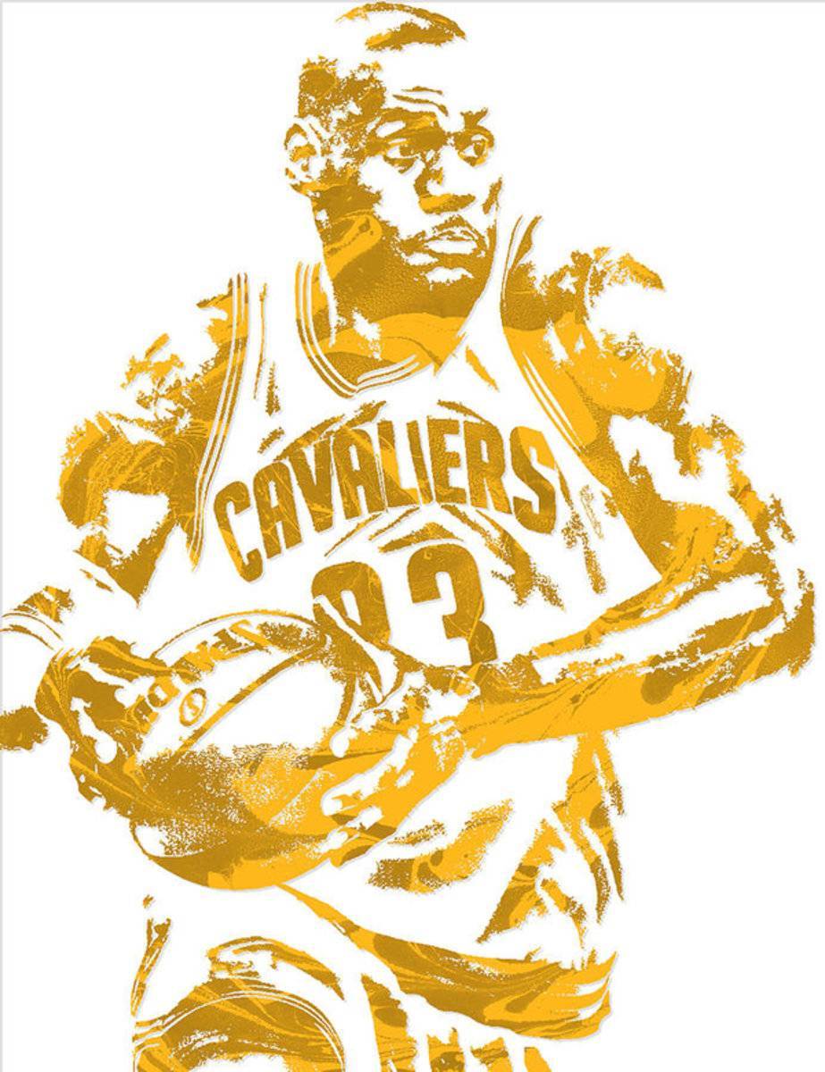 Lebron James Cleveland Cavaliers Pixel Art 6 - Poster | Canvas Wall Art Print