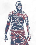 Lebron James Cleveland Cavaliers Pixel Art 61 - Poster | Canvas Wall Art Print