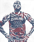 Lebron James Cleveland Cavaliers Pixel Art 62 - Poster | Canvas Wall Art Print