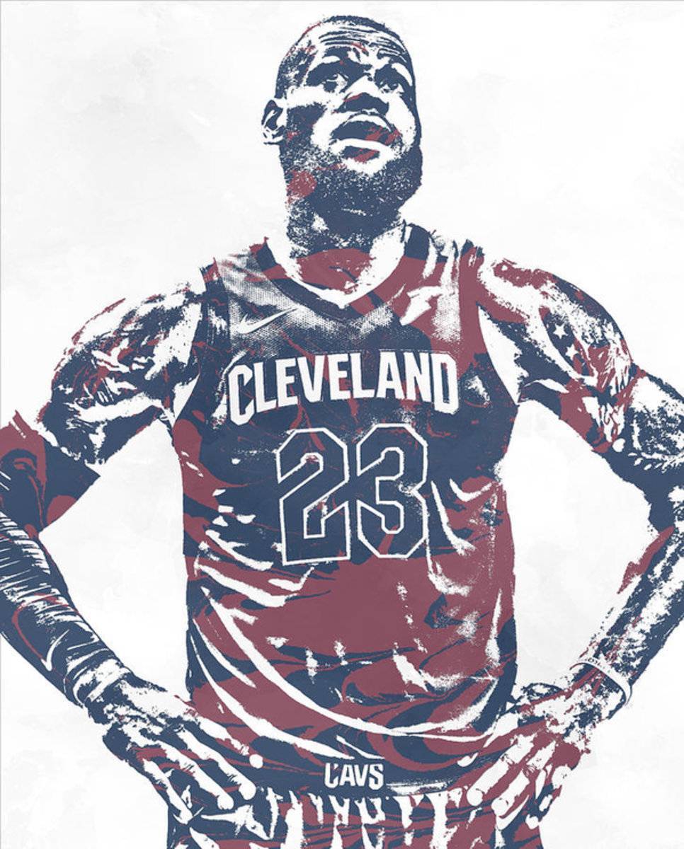 Lebron James Cleveland Cavaliers Pixel Art 62 - Poster | Canvas Wall Art Print
