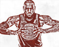 Lebron James Cleveland Cavaliers Pixel Art 63 - Poster | Canvas Wall Art Print