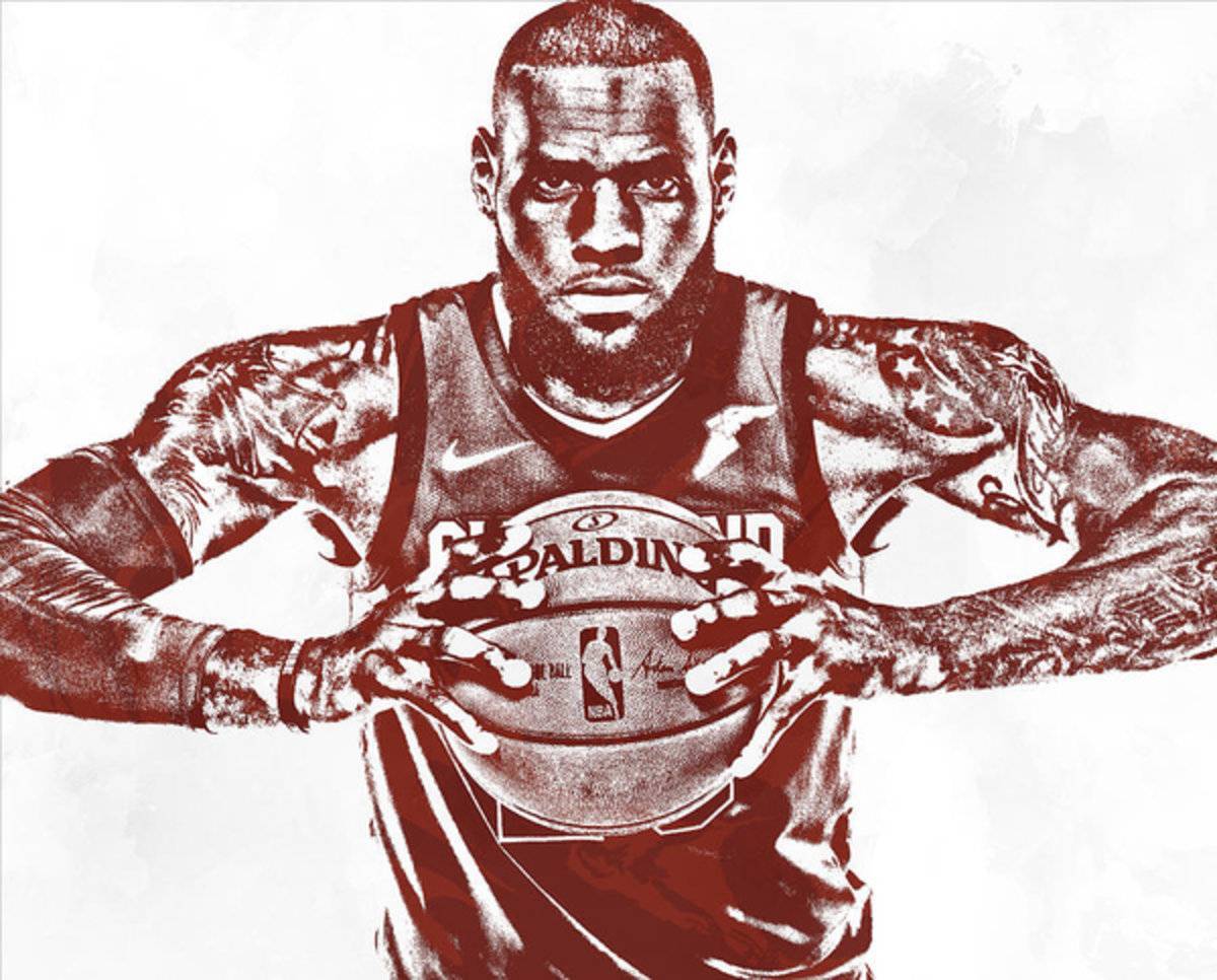 Lebron James Cleveland Cavaliers Pixel Art 63 - Poster | Canvas Wall Art Print