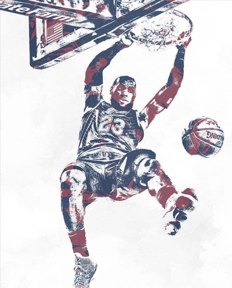 Lebron James Cleveland Cavaliers Pixel Art 64 - Poster | Canvas Wall Art Print