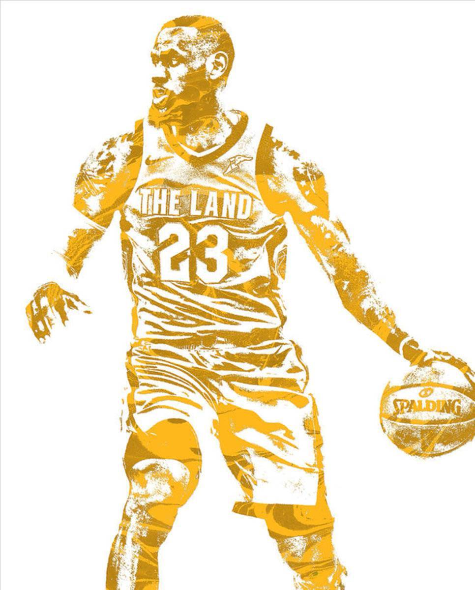 Lebron James Cleveland Cavaliers Pixel Art 72 - Poster | Canvas Wall Art Print