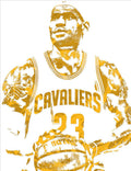 Lebron James Cleveland Cavaliers Pixel Art 8 - Poster | Canvas Wall Art Print