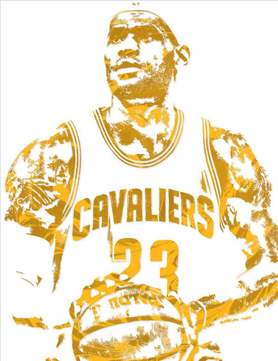 Lebron James Cleveland Cavaliers Pixel Art 8 - Poster | Canvas Wall Art Print
