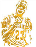 Lebron James Cleveland Cavaliers Pixel Art 9 - Poster | Canvas Wall Art Print