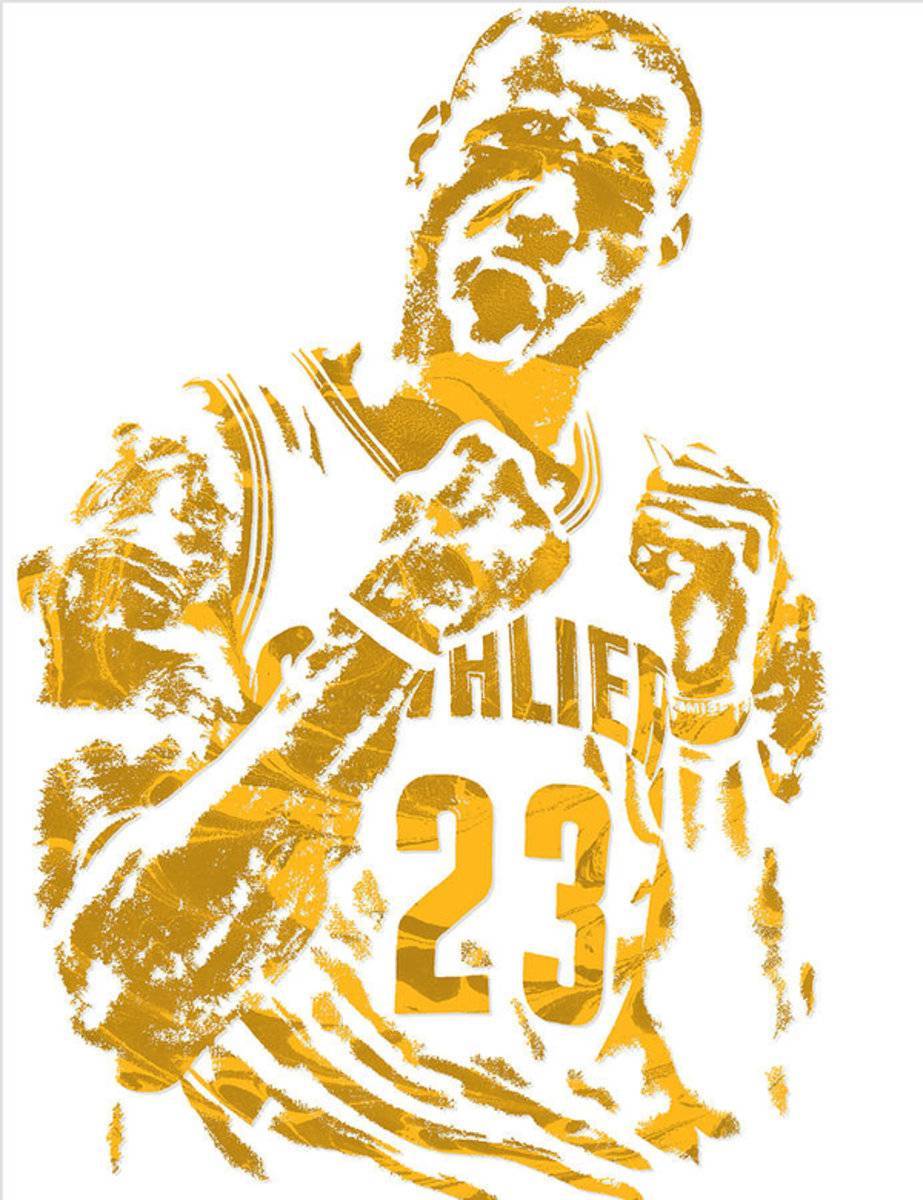 Lebron James Cleveland Cavaliers Pixel Art 9 - Poster | Canvas Wall Art Print