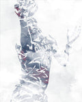 Lebron James Cleveland Cavaliers Water Color Pixel Art 1 - Poster | Canvas Wall Art Print