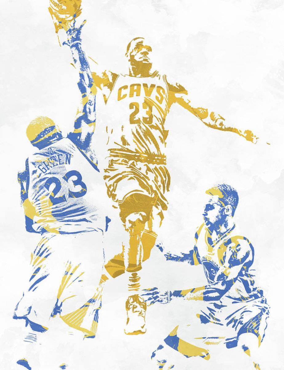 Lebron James Draymond Green Stephen Curry Pixel Art 1 - Poster | Canvas Wall Art Print