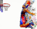 Lebron James Dunk In Color Painting - Poster | Canvas Wall Art Print