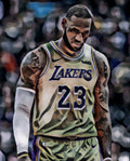 Lebron James Los Angeles Lakers Abstract Art 50 - Poster | Canvas Wall Art Print