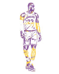 Lebron James Los Angeles Lakers Pixel Art 4 - Poster | Canvas Wall Art Print