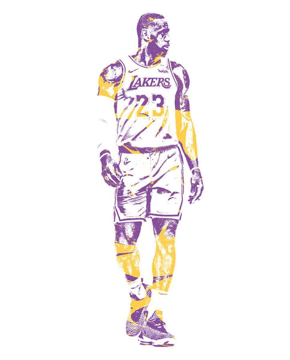 Lebron James Los Angeles Lakers Pixel Art 4 - Poster | Canvas Wall Art Print